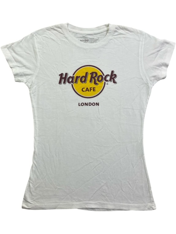 HARD ROCK CAFE T-SHIRT LONDON VINTAGE LOGO ΛΕΥΚΟ ΓΥΝΑΙΚΕΙΟ MEDIUM
