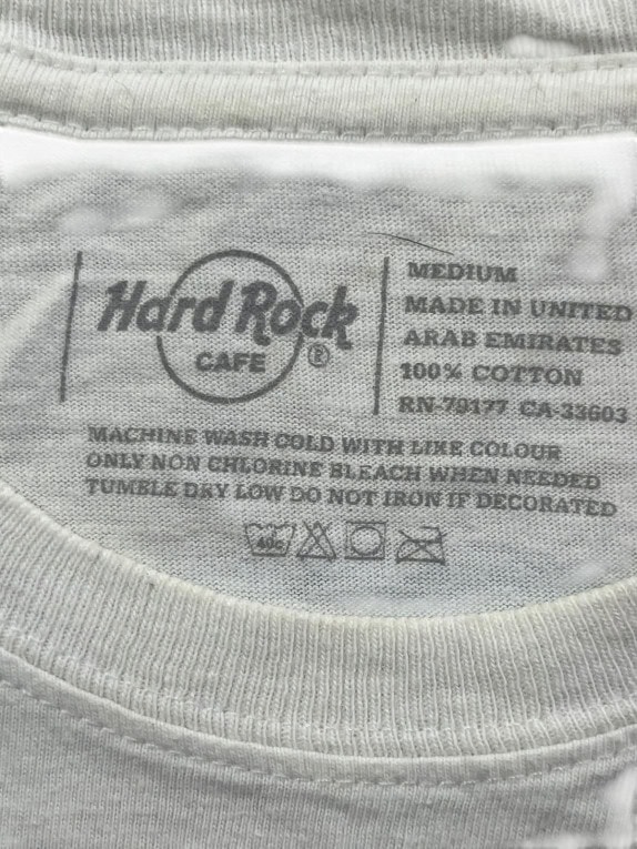 HARD ROCK CAFE T SHIRT MINIMAL GREY MEN PRE OWNED M