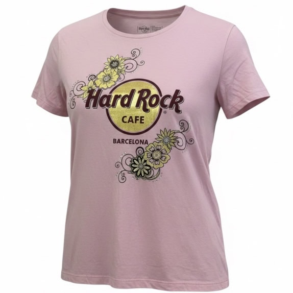 HARD ROCK CAFE T SHIRT MINIMAL ΡΟΖ UNISEX PRE OWNED L