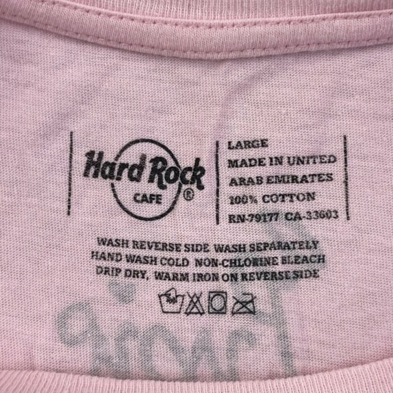 HARD ROCK CAFE T SHIRT MINIMAL ROSA UNISEX USATA L