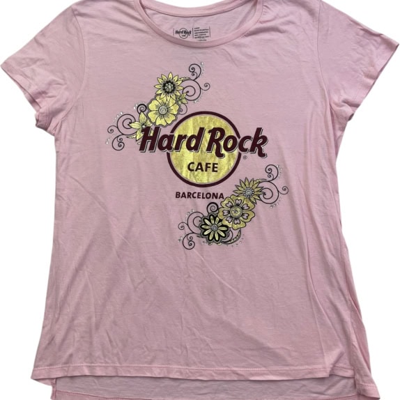 HARD ROCK CAFE T SHIRT MINIMAL ROSA UNISEX USATA L