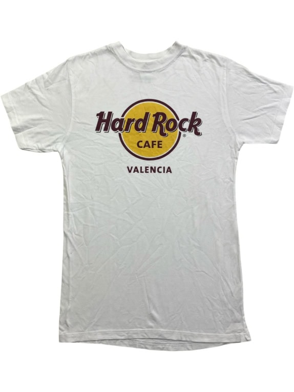 HARD ROCK CAFE T-SHIRT VALENCIA VINTAGE LOGO ΛΕΥΚΟ ΑΝΔΡΙΚΟ SMALL