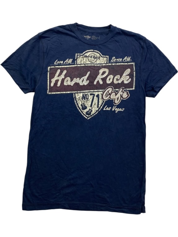 HARD ROCK CAFE T-SHIRT VINTAGE LAS VEGAS LOGO ΜΠΛΕ ΑΝΔΡΙΚΟ S