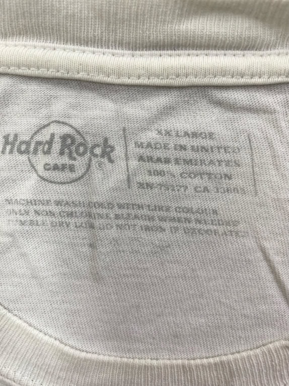 HARD ROCK CAFE T-SHIRT VINTAGE LOGO LISBONA BIANCO UOMO XXL