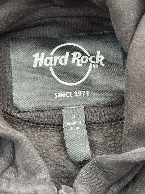 HARD ROCK CAFE ZIP HOODIE MINIMAL BLACK UNISEX PRE OWNED S