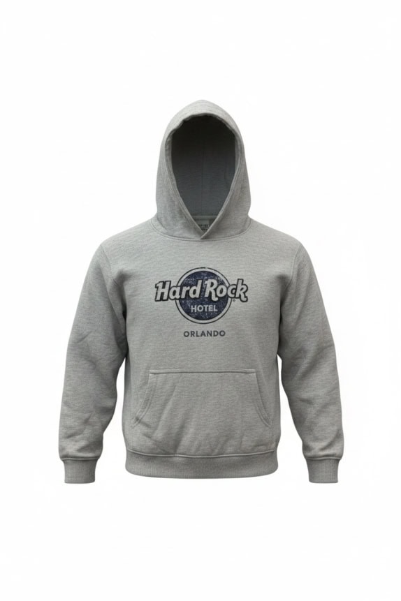 HARD ROCK HOODIE GRAPHIC GREY UNISEX PRE OWNED S