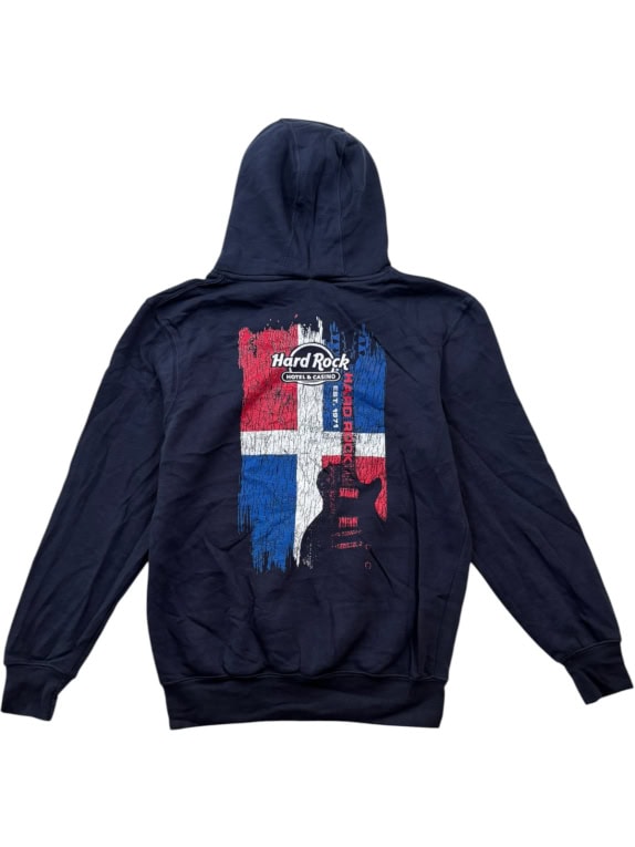 HARD ROCK HOODIE MINIMAL NAVY UNISEX PRE OWNED S