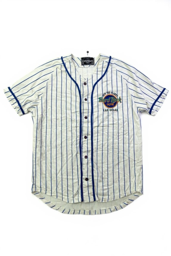 HARD ROCK HOTEL BASEBALL JERSEY SPORTSWEAR OFF WHITE BLUE ΑΝΤΡΙΚΟ PRE OWNED XL