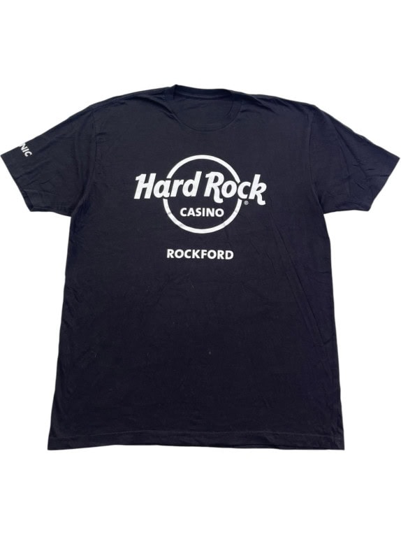 HARD ROCK T SHIRT GRAPHIC BLACK MENS PRE OWNED
