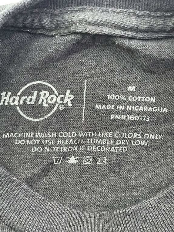 HARD ROCK T SHIRT GRAPHIC NERA UNISEX PRE OWNED M