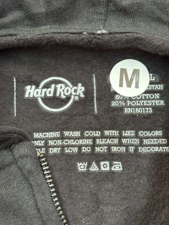 HARD ROCK ZIP HOODIE MINIMAL ΜΑΥΡΟ UNISEX PRE OWNED M