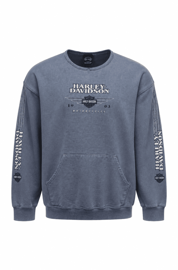 HARLEY DAVIDSON 90s CREWNECK VINTAGE WASHED BLUE ΑΝΤΡΙΚΟ PRE OWNED