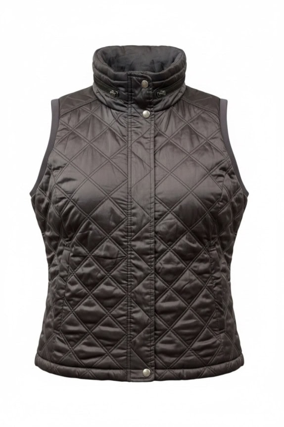 HARLEY DAVIDSON QUILTED VEST BIKER DARK BROWN WOMEN PRE OWNED M