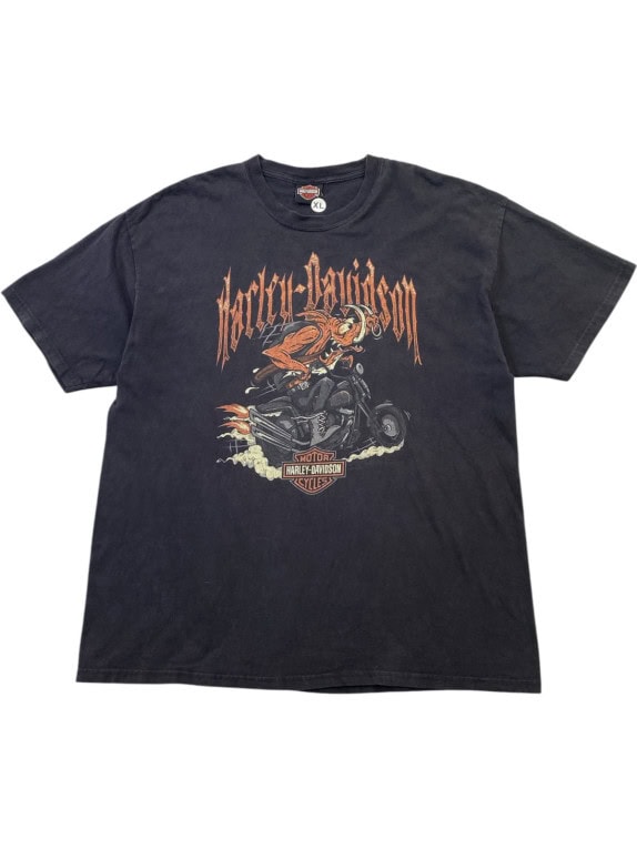 HARLEY DAVIDSON GRAPHIC TEE VINTAGE BLACK MENS PRE OWNED XL