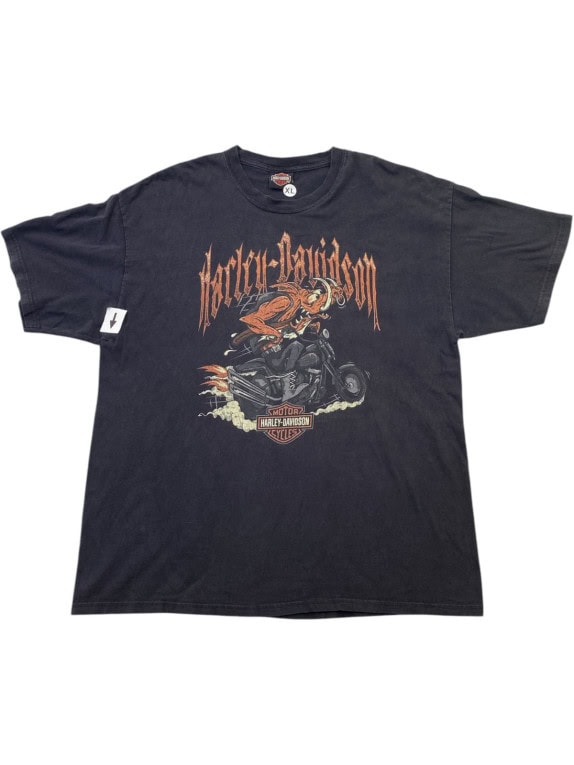 HARLEY DAVIDSON GRAPHIC TEE VINTAGE BLACK MENS PRE OWNED XL