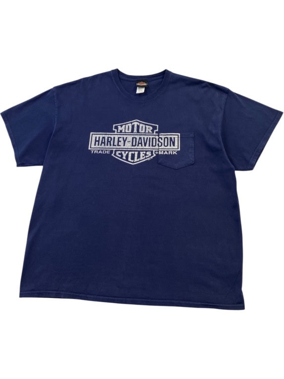 HARLEY DAVIDSON GRAPHIC TEE NAVY MENS PRE OWNED XL