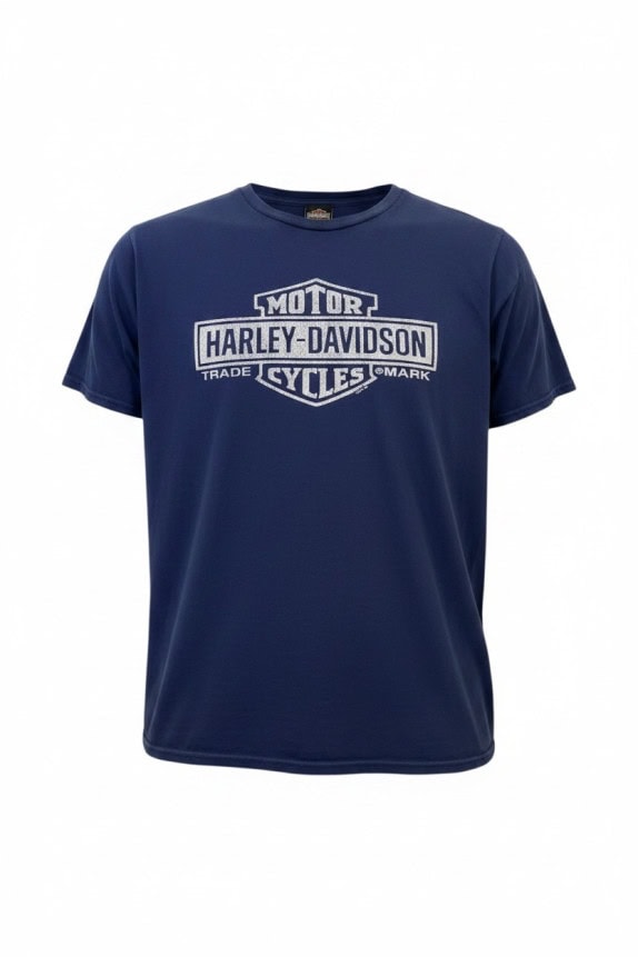 HARLEY DAVIDSON GRAPHIC TEE NAVY MENS PRE OWNED XL