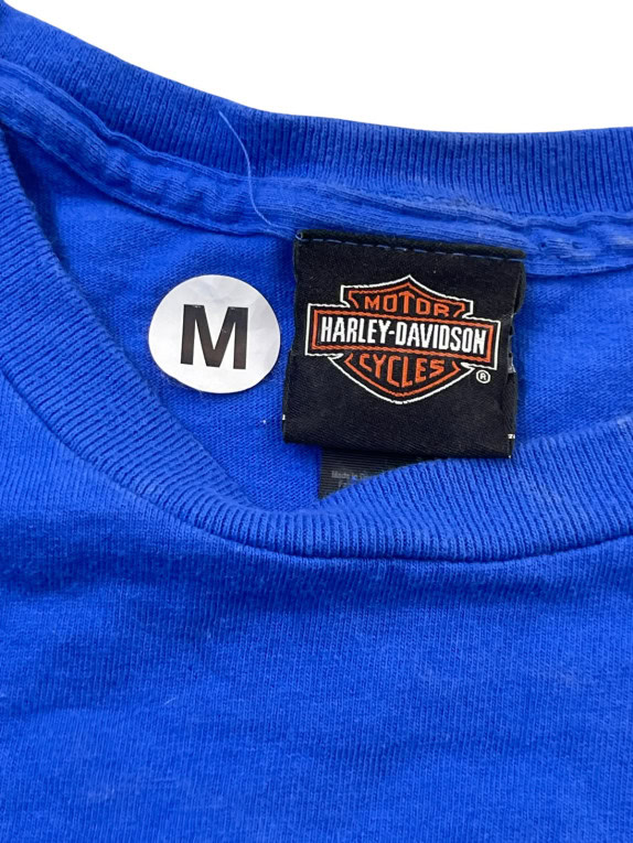 HARLEY DAVIDSON GRAPHIC TEE RETRO BLUE MENS PRE OWNED M