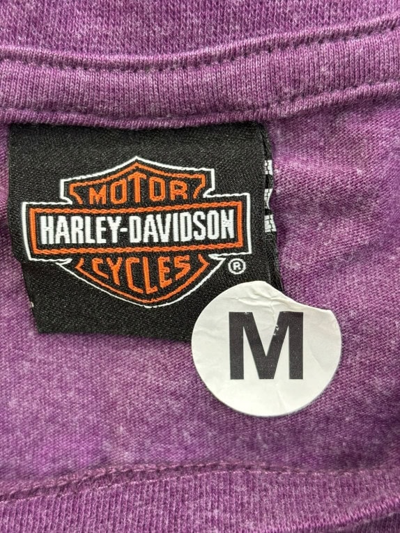 HARLEY DAVIDSON GRAPHIC TEE RETRO PURPLE WOMEN PRE OWNED M