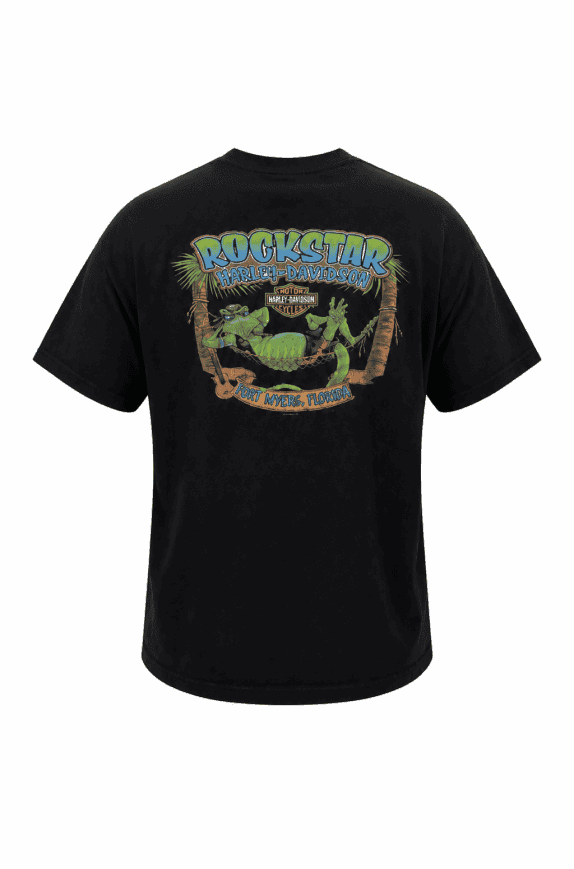 HARLEY DAVIDSON GRAPHIC TEE ROCKSTAR ΜΑΥΡΟ ΑΝΤΡΙΚΟ PRE OWNED XXL