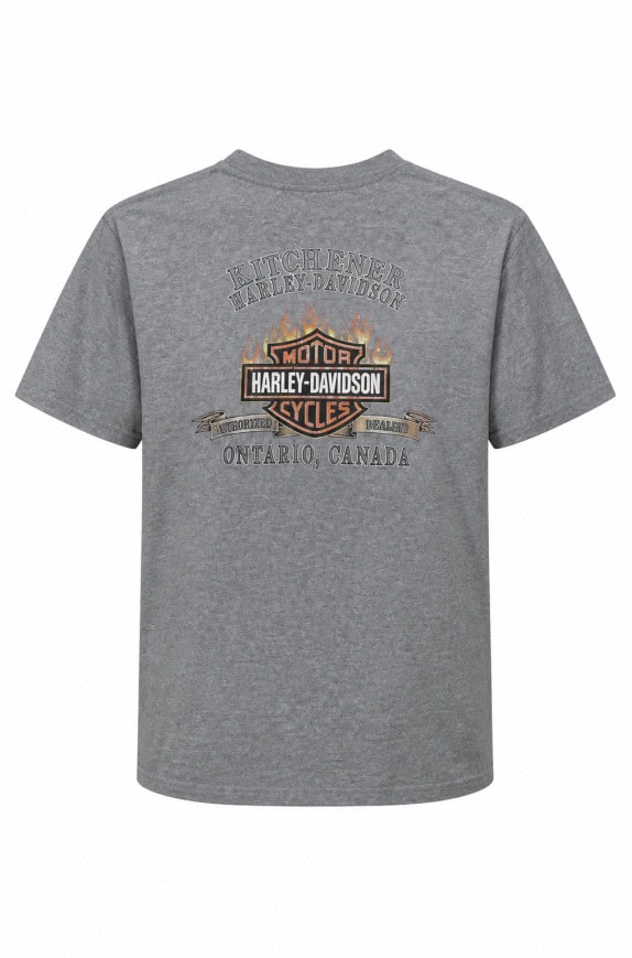HARLEY DAVIDSON GRAPHIC TEE VINTAGE ΓΚΡΙ ΑΝΤΡΙΚΟ PRE OWNED L