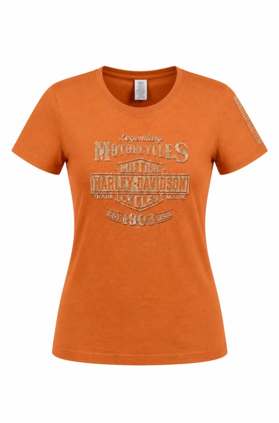 HARLEY DAVIDSON GRAPHIC TEE VINTAGE ORANGE ΓΥΝΑΙΚΕΙΟ PRE OWNED M