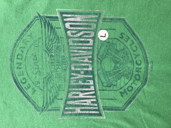 HARLEY DAVIDSON GRAPHIC TEE VINTAGE VERDE UOMO PRE OWNED L