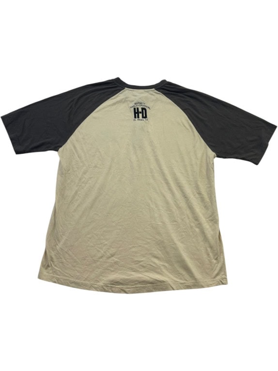 HARLEY DAVIDSON T SHIRT HENLEY CLASSIC BEIGE ANTRACITE UOMO PRE OWNED L
