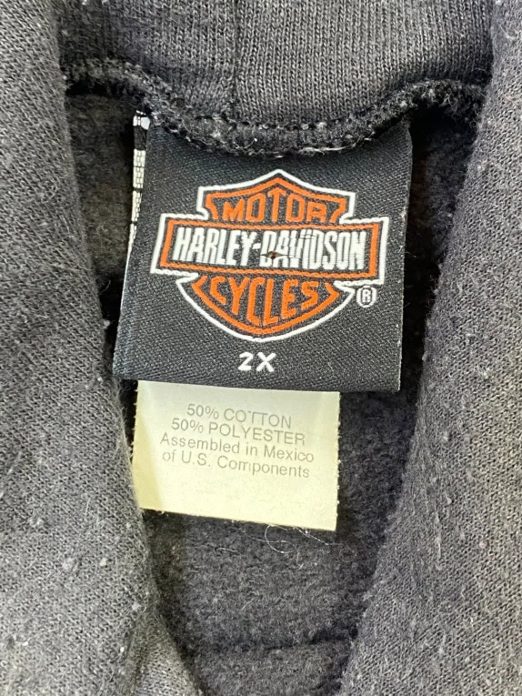 HARLEY DAVIDSON HOODIE GRAPHIC BLACK MENS PRE OWNED XXL