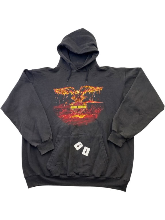 HARLEY DAVIDSON HOODIE GRAPHIC BLACK MENS PRE OWNED XXL