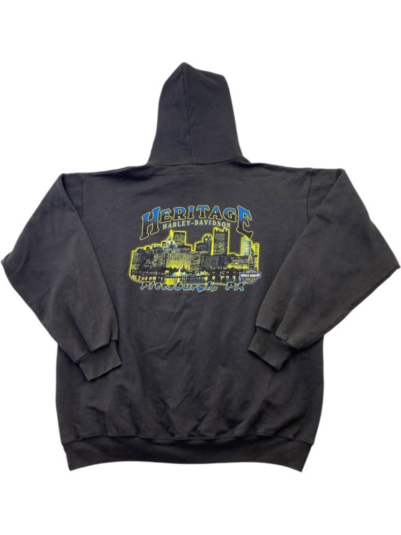 HARLEY DAVIDSON HOODIE GRAPHIC BLACK MENS PRE OWNED XXL