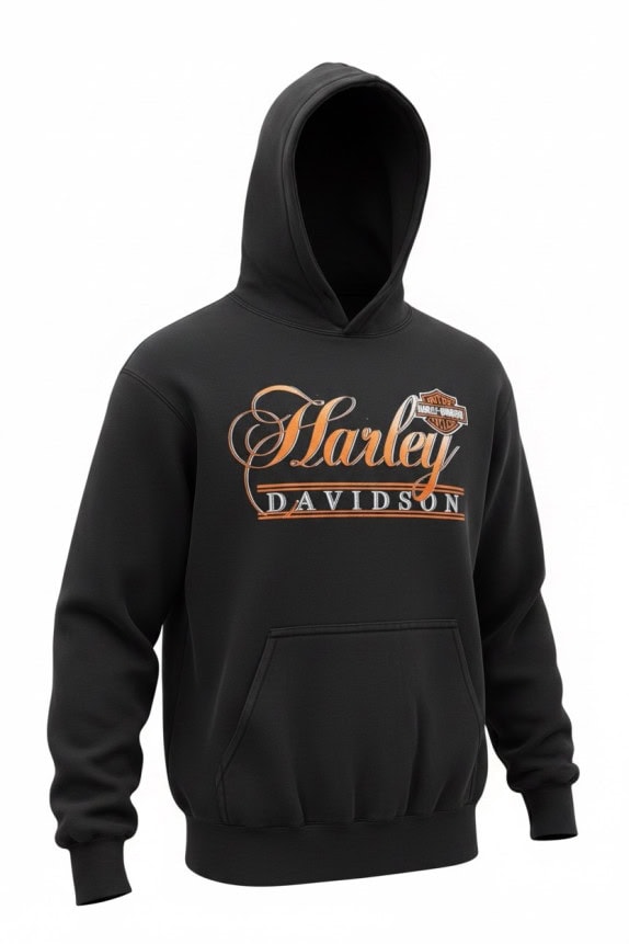 HARLEY DAVIDSON HOODIE VINTAGE GRAPHIC ΞΕΒΑΜΜΕΝΟ ΜΑΥΡΟ ΑΝΤΡΙΚΟ PRE OWNED