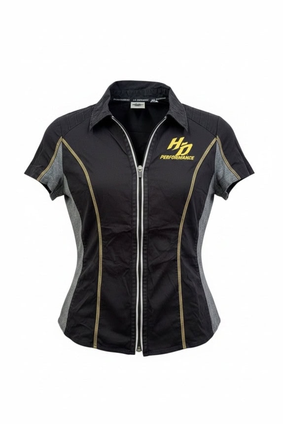 HARLEY DAVIDSON ΚΟΝΤΟΜΑΝΙΚΟ ZIP ΠΟΥΚΑΜΙΣΟ RACING ΜΑΥΡΟ ΓΚΡΙ ΓΥΝΑΙΚΕΙΟ PRE OWNED M