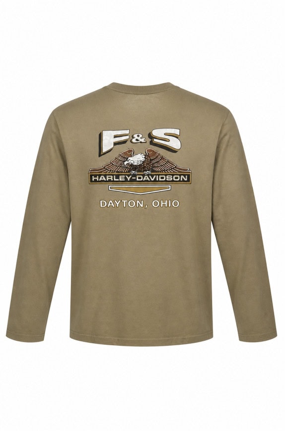 HARLEY DAVIDSON LONGSLEEVE T SHIRT GRAPHIC BEIGE ΑΝΔΡΙΚΟ PRE OWNED L
