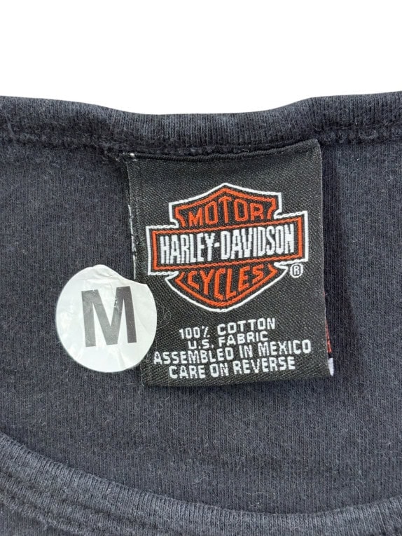HARLEY DAVIDSON MAGLIA A MANICHE LUNGHE GRAFICA NERA DONNA PRE OWNED M