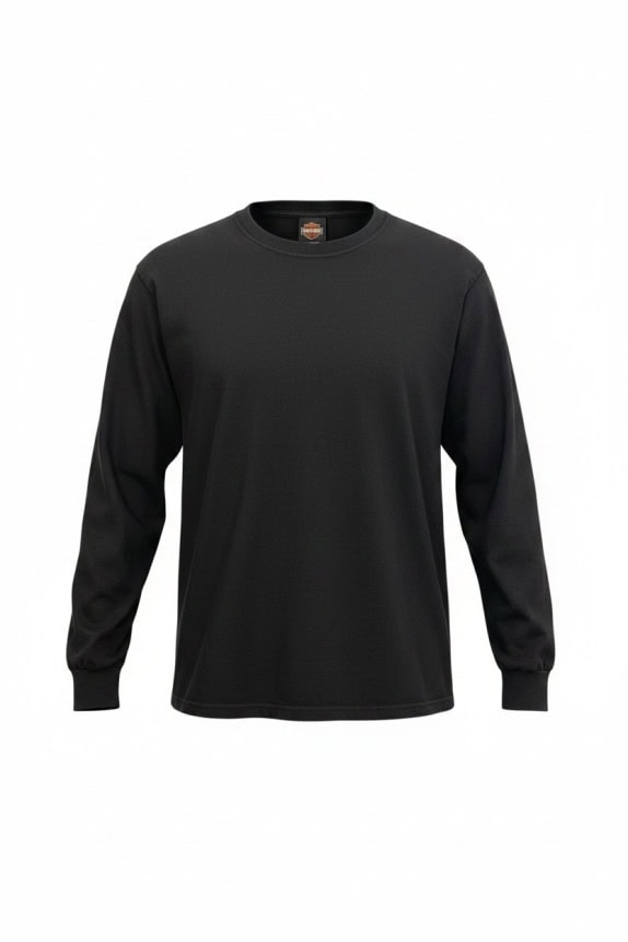 HARLEY DAVIDSON MAGLIA A MANICHE LUNGHE MINIMAL NERO UOMO PRE OWNED XL