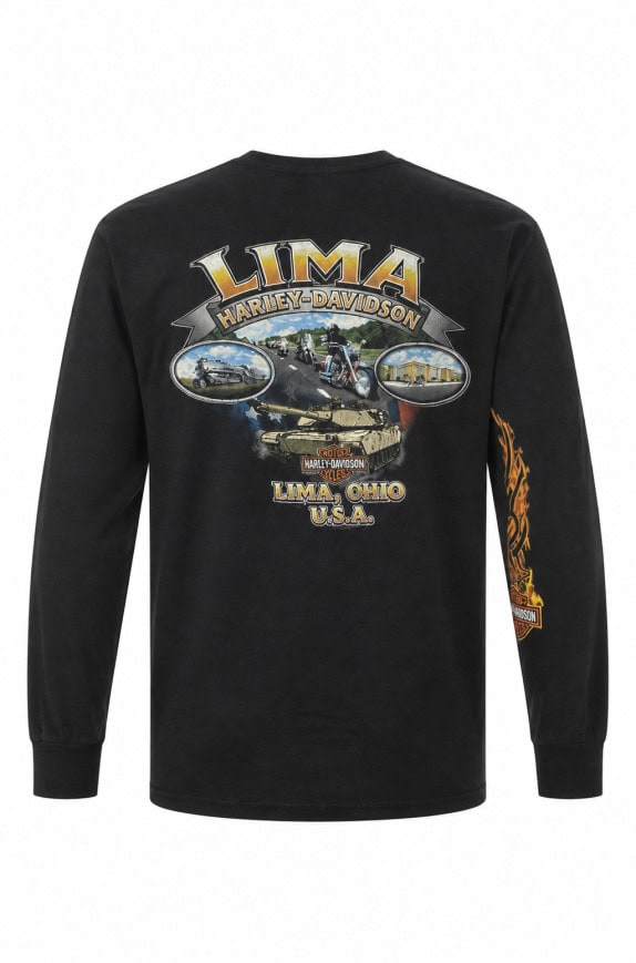 HARLEY DAVIDSON MAGLIA MANICA LUNGA GRAPHIC NERO UOMO PRE OWNED L