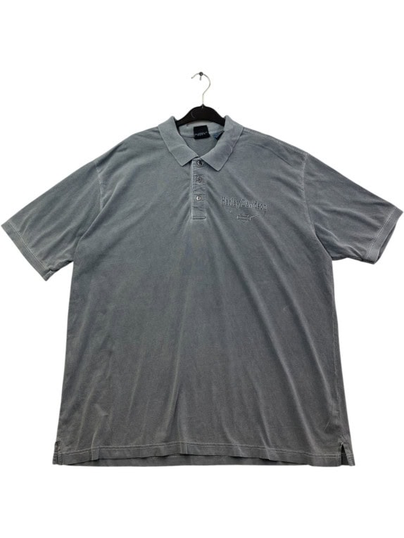 HARLEY DAVIDSON POLO MINIMAL WASHED GRIGIO UOMO PRE OWNED XL