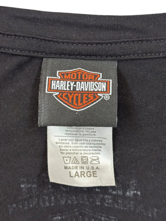 HARLEY DAVIDSON ΜΠΛΟΥΖΑ SPELL OUT ΜΑΥΡΗ ΓΥΝΑΙΚΕΙΟ PRE OWNED L