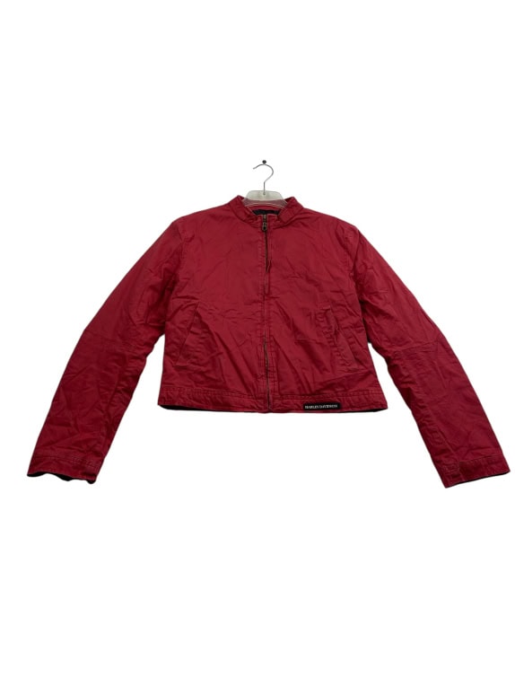 Harley-Davidson Μπουφάν Jacket Casual Vintage Λογότυπο Κόκκινο Γυναικείο XS