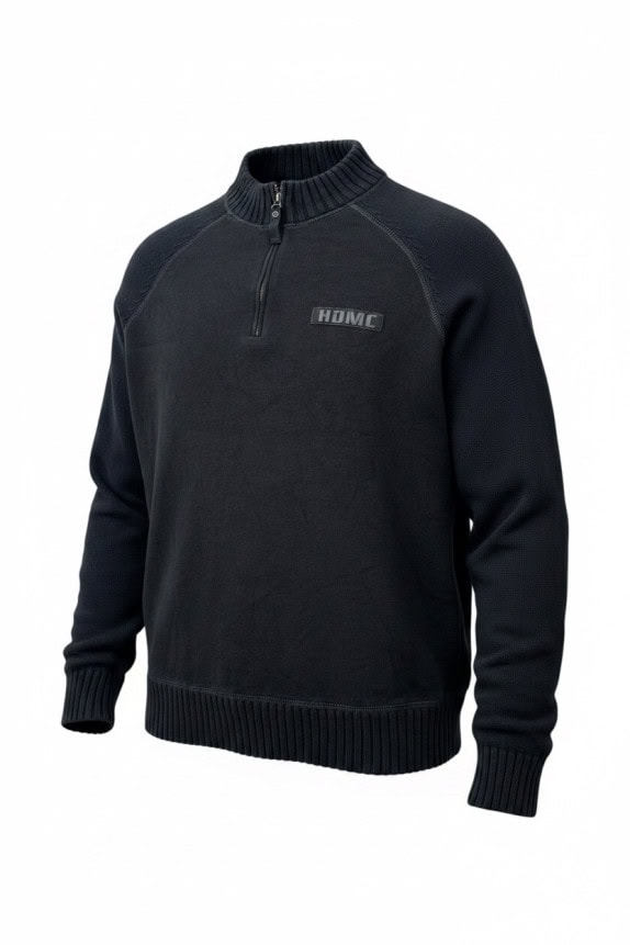 HARLEY DAVIDSON MAGLIONE MEZZA ZIP CLASSIC NERO UOMO PRE OWNED XL
