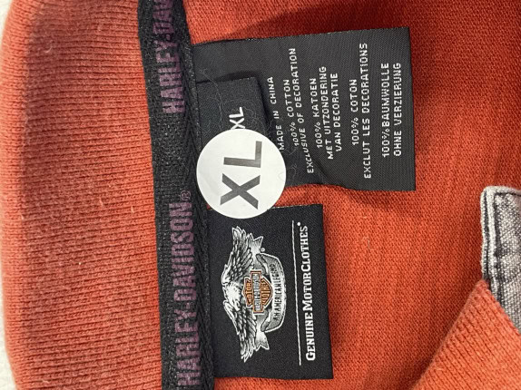 HARLEY DAVIDSON POLO SHIRT MINIMAL ORANGE MEN PRE OWNED XL