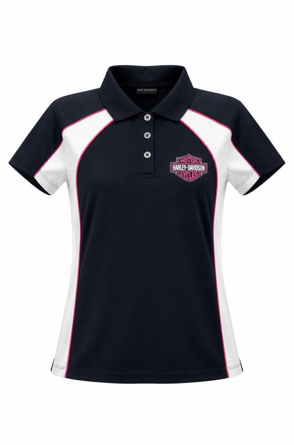 HARLEY DAVIDSON POLO SHIRT RACING NAVY ΛΕΥΚΟ ΓΥΝΑΙΚΕΙΟ PRE OWNED S