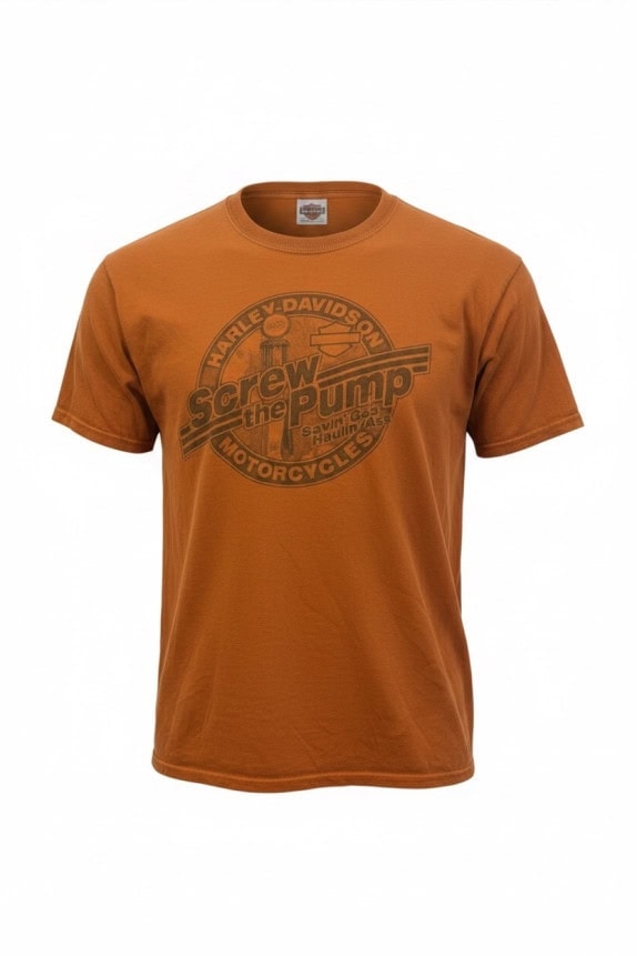HARLEY DAVIDSON GRAPHIC TEE RUST ORANGE MENS PRE OWNED L