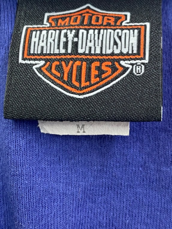 HARLEY DAVIDSON T SHIRT GRAPHIC BLUE WOMEN PRE OWNED M