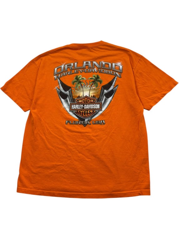 HARLEY DAVIDSON T SHIRT GRAPHIC ΠΟΡΤΟΚΑΛΙ ΑΝΤΡΙΚΟ PRE OWNED L