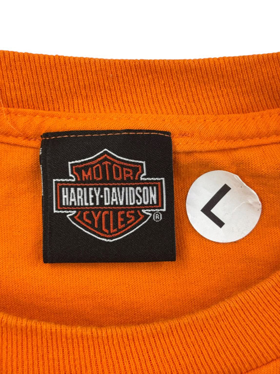 HARLEY DAVIDSON T SHIRT GRAPHIC ΠΟΡΤΟΚΑΛΙ ΑΝΤΡΙΚΟ PRE OWNED L