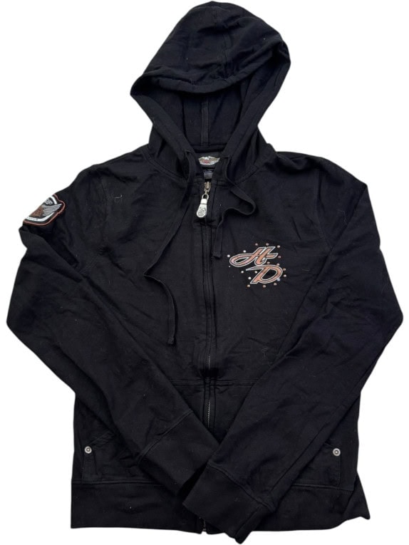 HARLEY DAVIDSON ZIP HOODIE RACING ΜΑΥΡΟ ΓΥΝΑΙΚΕΙΟ PRE OWNED S