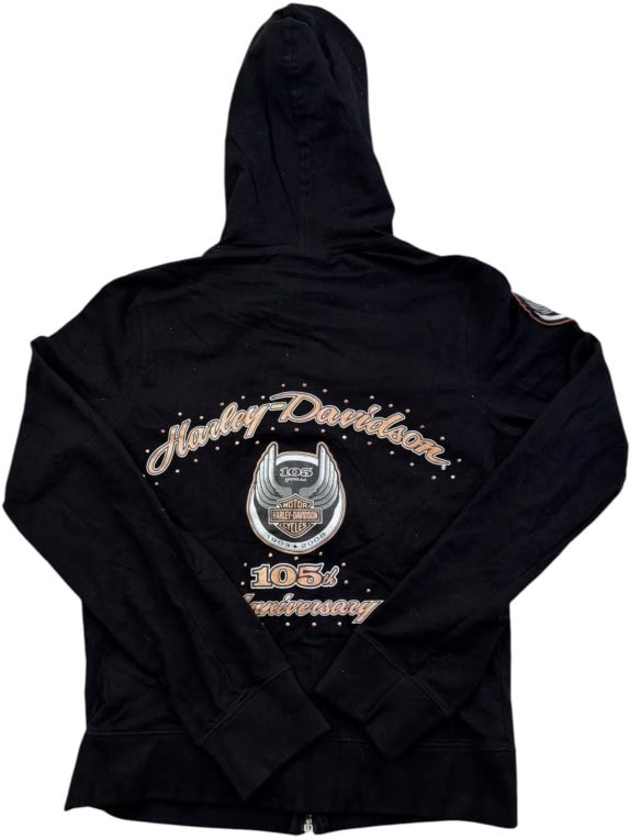 HARLEY DAVIDSON ZIP HOODIE RACING ΜΑΥΡΟ ΓΥΝΑΙΚΕΙΟ PRE OWNED S