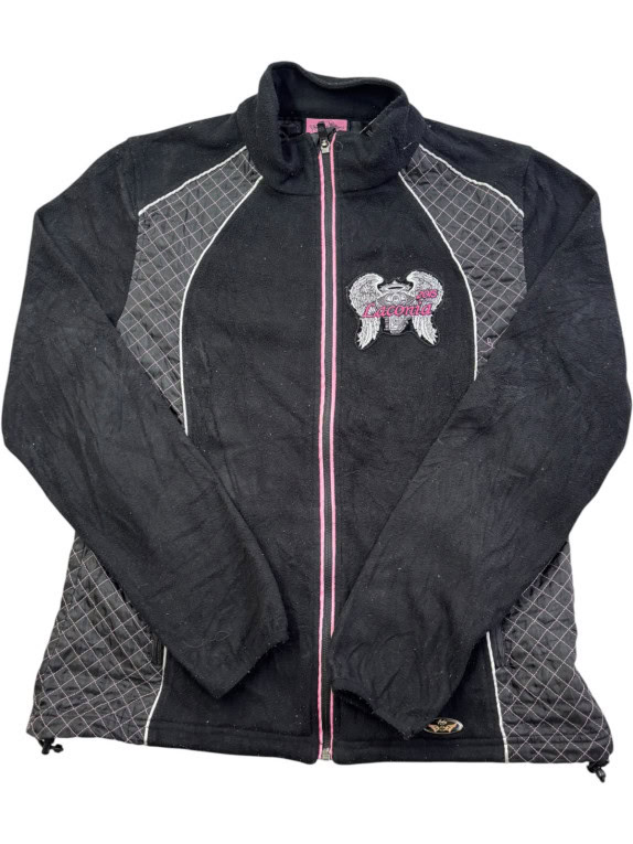 HARLEY DAVIDSON GIACCA ZIP EMBROIDERED NERA DONNA PRE OWNED L